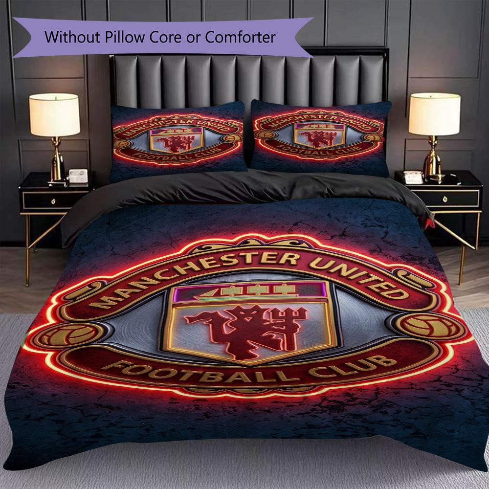 Manchester Glory Bedding (1 * duvet cover + 2 * pillowcase, without core) 2D Flat Bedding set Christmas birthday gift Duvet cover and pillowcase