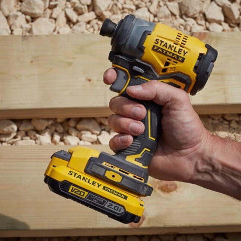 STANLEY 20V Беспроводная бесщеточная ударная дрель/шуруповерт CN вилка (адаптер в комплекте)