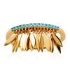 Gold Plated Ring 'Navajos' Golden Turquoise - 6x2 Mm