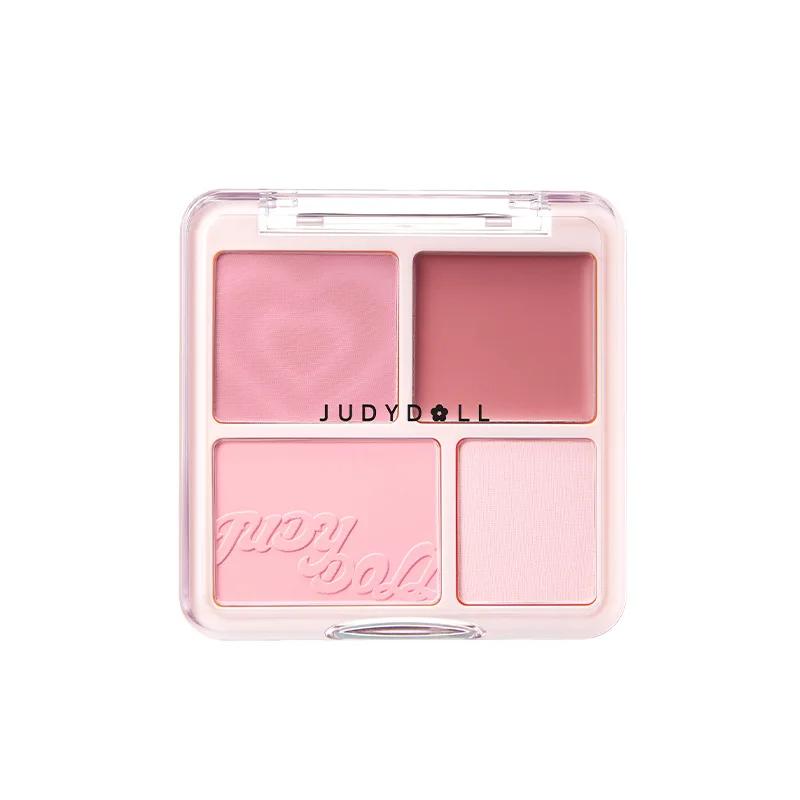 Judydoll Палитра румян и хайлайтеров из 4 цветов Расширяющаяся палитра Матовый хайлайтер Осветляющие румяна Кремовые пудровые румяна Глиняные румяна