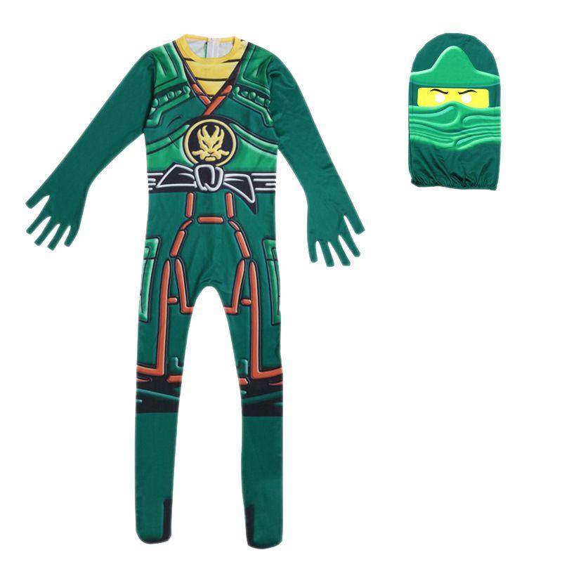 Крутой детский косплей-набор одежды в стиле Ниндзяго с перчаткой, шляпой и комбинезоном