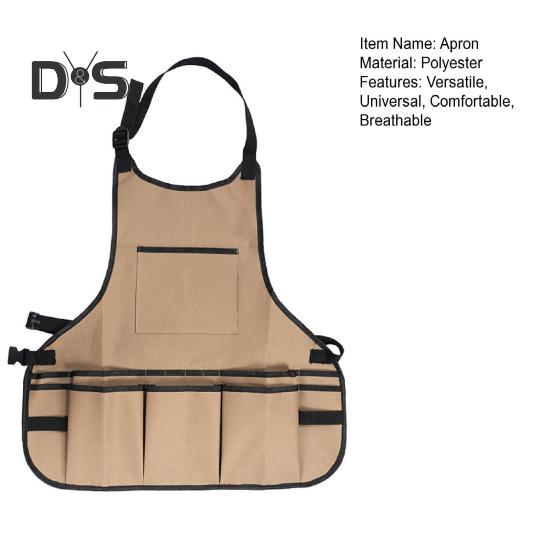 Фартук для садового инвентаря, прочный фартук из ткани Оксфорд 600D, водонепроницаемый органайзер с 14 карманами для ландшафтного дизайна