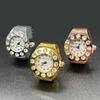 Watch Ring For Men Women Finger Round Quartz Jewelry Stainless Steel Ring Lover Pair Watches