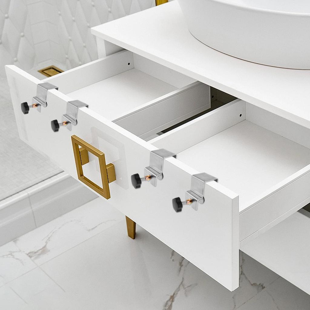 4 шт. С-образный зажим для установки ящика шкафа, двухсторонние зажимы для лицевой рамы шкафа для установки передней панели ящика, рамы шкафа