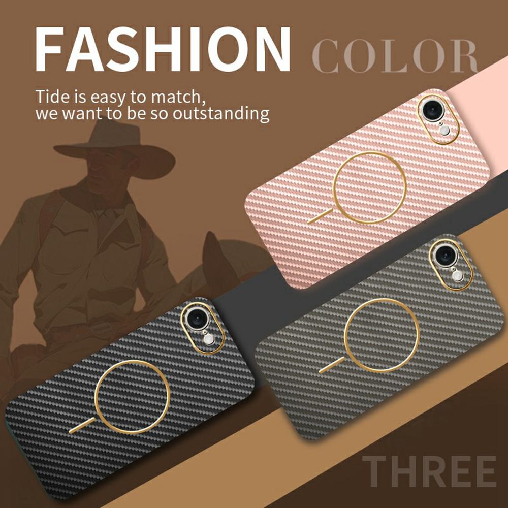 For iPhone 16e Phone Case Carbon Fiber Textured Electroplated TPU Back Cover