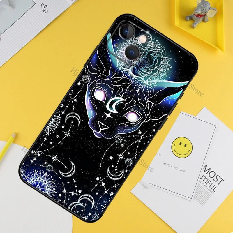 Применимый чехол для телефона Apple iPhone Чехол с татуировкой Сфинкс Кот Мягкий чехол Защитный чехол iPhone 16