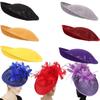 Bride Headdress Party Show Hats Wedding Flat Top Hat Embryo French Hat Women Ladies