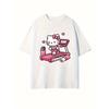 Hello Kitty Treadmill Fitness Print Unisex TShirt Comfortable Crew Neck Casual Top Summer Short Sleeve Plus Size Cotton
