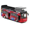 Scale 1:32 Double Decker Sightseeing Bus Toy Model Car Simulation Alloy Sound Light Pull Back Collection Models for Kids Gifts