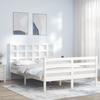 VidaXL Bed Frame with Headboard White 120x200 Cm Solid Wood 3193982