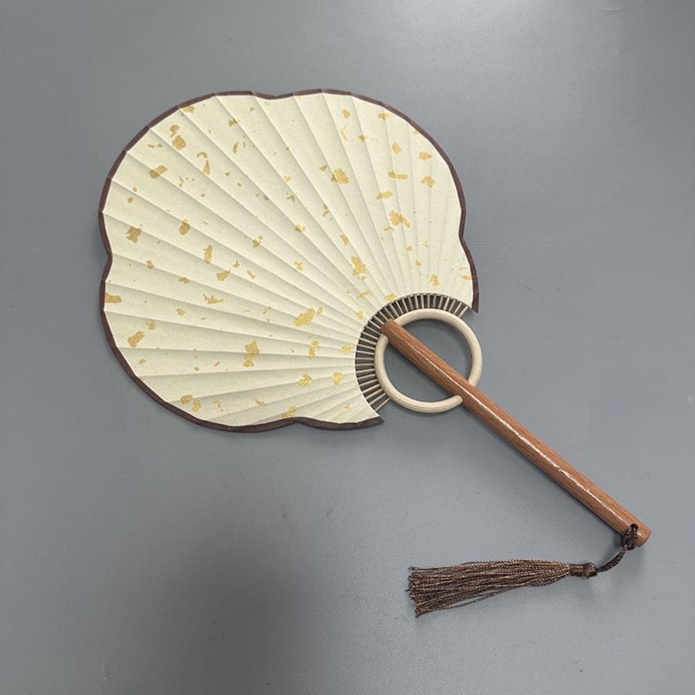 Vintage DIY Xuan Paper Fan Classical Round Fan Portable Hand Painted Fan  Painting