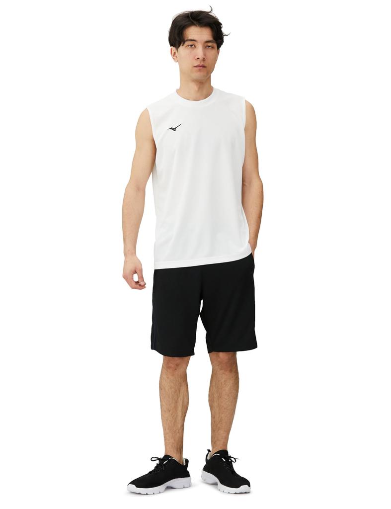 Mizuno Мужская майка без рукавов NaviDry Training Tank UPF, с U-образным вырезом, влагоотводящая, быстросохнущая, 15, бело-черная