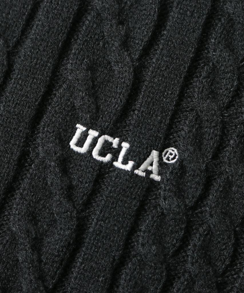 Унисекс преппи кардиган с косами UCLA [Черный] (Ub9Gd71)