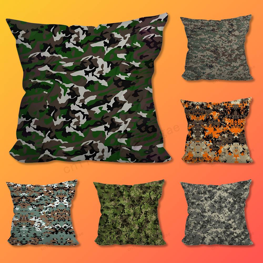 Чехол на декоративную подушку с рисунком Flecktarn Camo Для 45x45см,55x55см,30x30см Для украшения дома, спальни и как защита