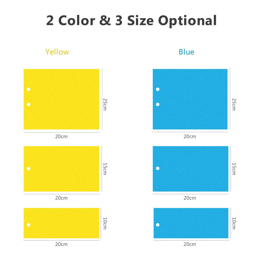 Липкие ловушки для летающих растительных насекомых, грибных комариков, 20 шт., 20*25 см, двусторонние ловушки для летающих насекомых, можно разрезать