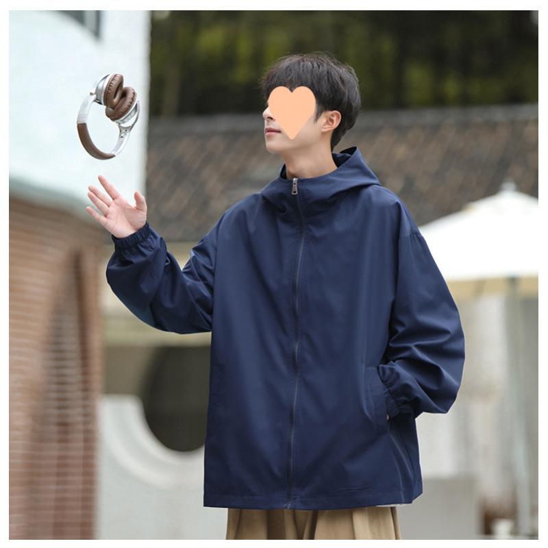 Новая куртка с капюшоном мужская ветрозащитная и водонепроницаемая куртка пара свободная трендовая тонкая куртка-кардиган