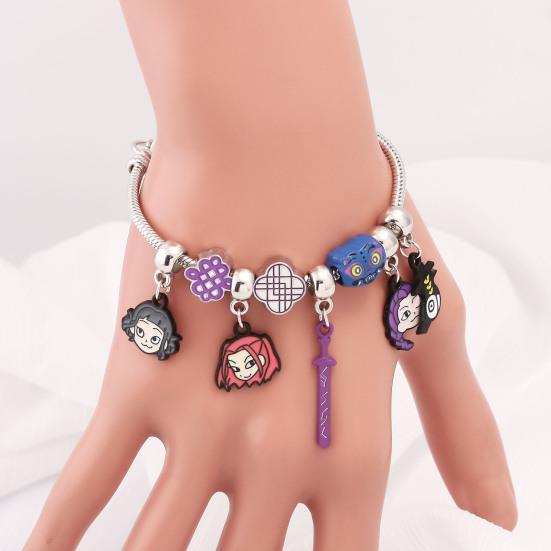 Браслет в стиле Охотников на демонов, цинковый сплав, эмаль, кошачьи шармы, змеиная цепочка, устойчивый к выцветанию, легкий, готическая фэнтези бижутерия, аксессуары