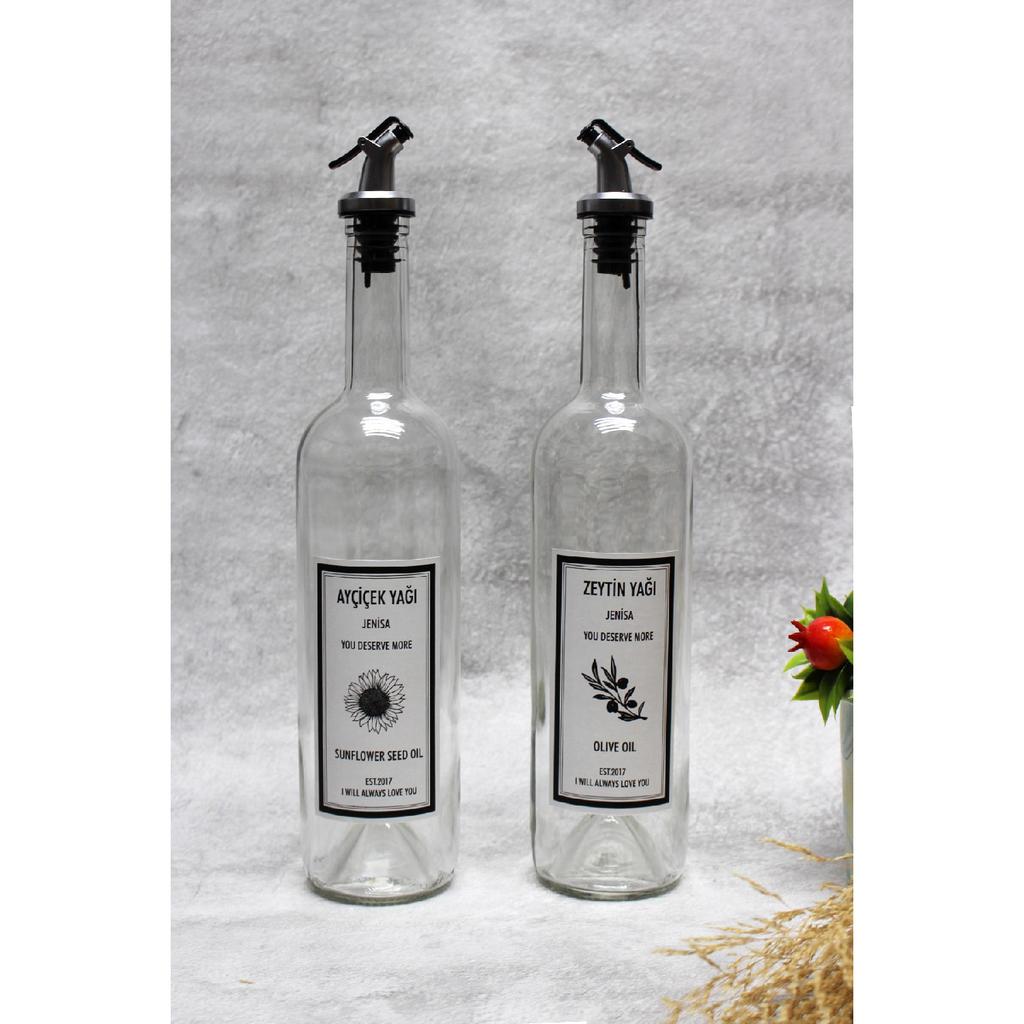Hollow Bottom Transparent Glass Bottle Set Of 2 750 Ml Olive Oil Oil Bottle Oil Pot Oil Bowl