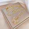 Fantastic Crystal Gold-Color Butterfly Necklace For Women Rhinestone Symmetrical Pendant Accessories Party Zircon Gifts