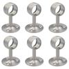 Stainless Steel 6pcs 25mm 1 Inch Flange Seat Bracket Heavy Duty Curtain Holder Multi Mount Closet Ceiling Shower