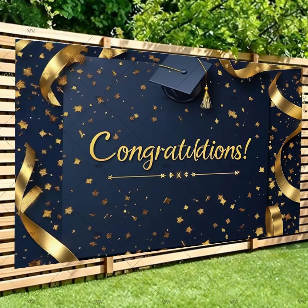 Congratulatory Graduatio Celebration Theme Party Decoration Background Graduates Backdrop Photography Studio Props Student Gifts