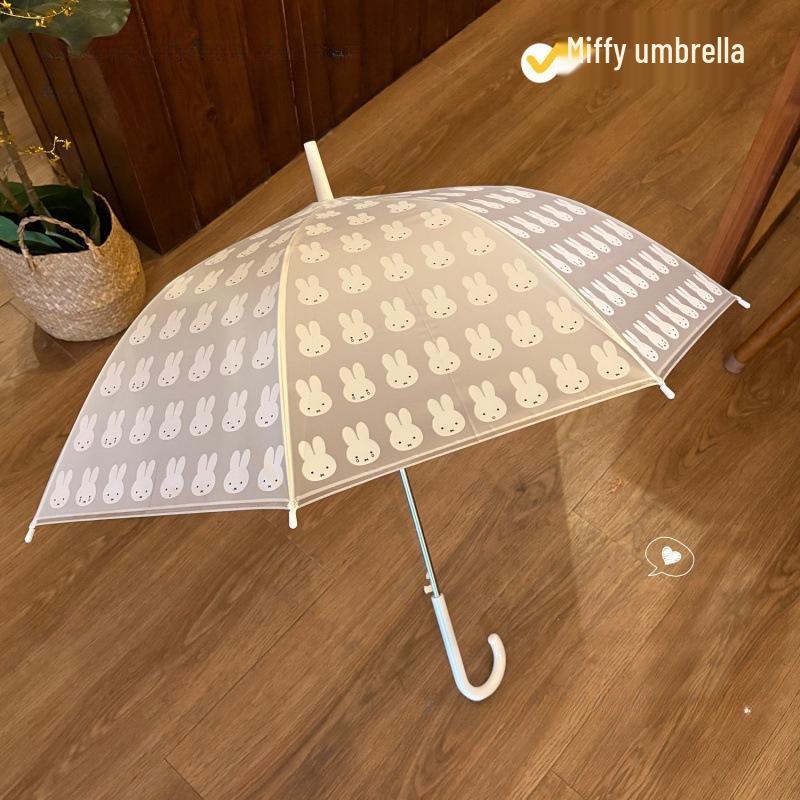 Прозрачный детский зонт Miffy двойного назначения от солнца и дождя - Автоматический, Портативный, Мультяшный дизайн
