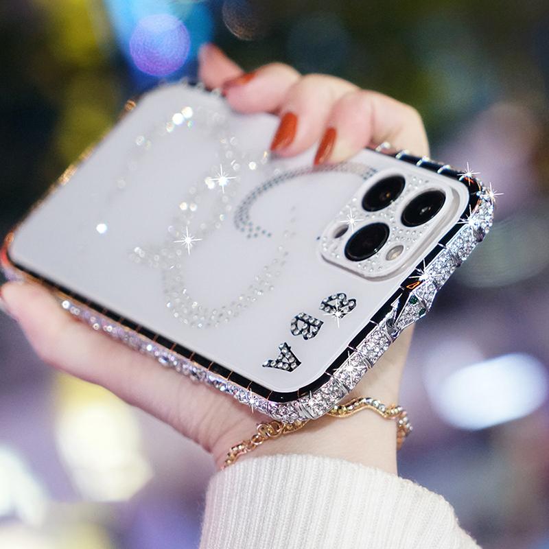 Rhinestone Metal Bumper Case Glitter Diamond Phone Cover For iPhone 13 Pro Max 13 Mini Case 12 11 Pro Max Funda New