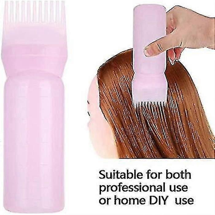 4pcs Hair Dye Comb Applicator Bottles with Graduated Scale for Mess-Free Color Application - Travel-Friendly Set