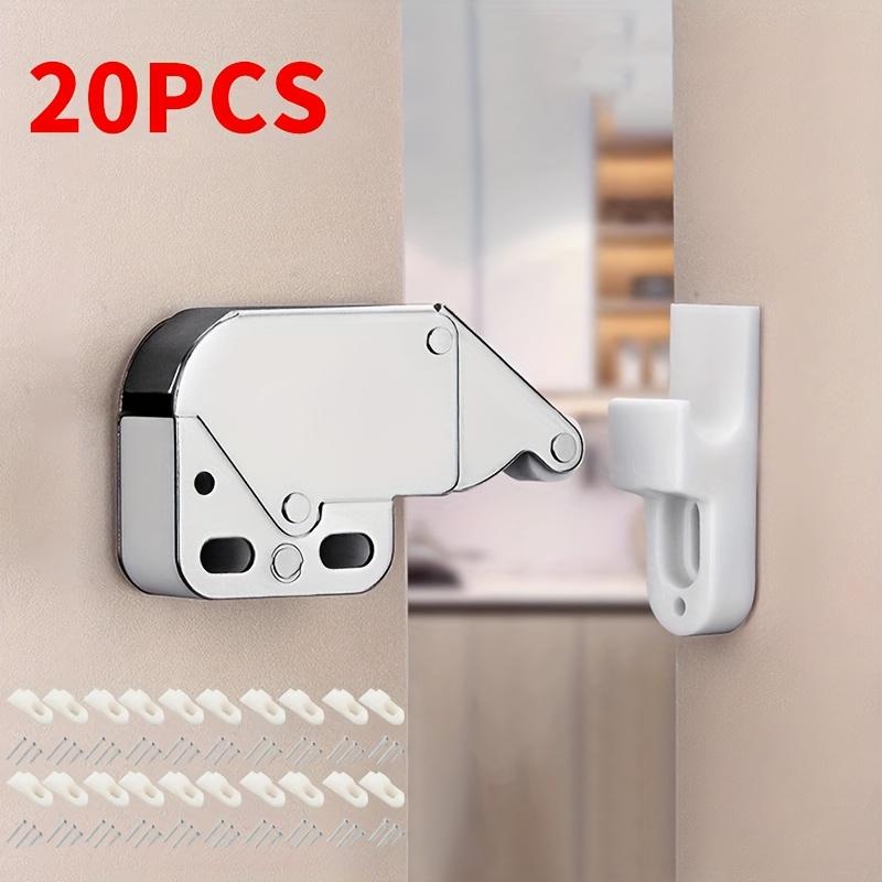 20 Pcs Push to Open Magnetic Catch, Soft Close Touch Latch with Screws for Cabinet & Drawer - No Handle Modern Design