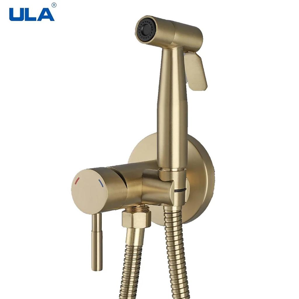 ULA портативный смеситель для биде, матовый золотой смеситель для унитаза и биде, смеситель для горячей и холодной воды, ванная комната, клапан Shattaf, струйный набор из нержавеющей стали