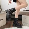 Fashion Studded Non Slip Booties Height Increasing Chunky Female Short Shoes High Quality Trend 2025 Large Size Warm Women's Ankle Boots