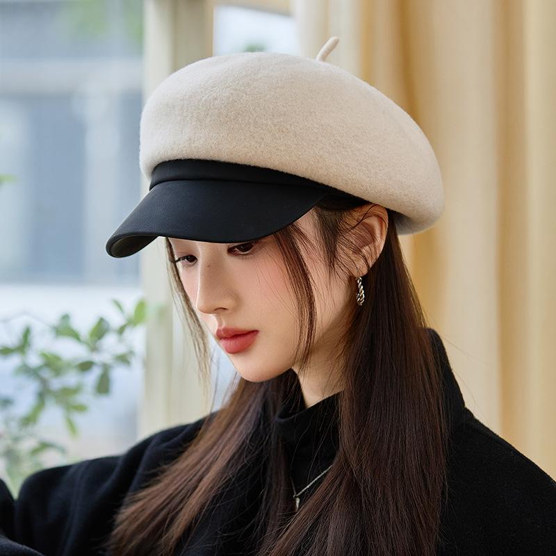 British Woolen Beret Autumn and Winter Thickened Windproof Warm Painter Hat