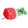 Dog Plush Chewing Toy Soft Bite Resistant Pet Christmas Squeaky Toy for Teeth Cleaning(Red Green )