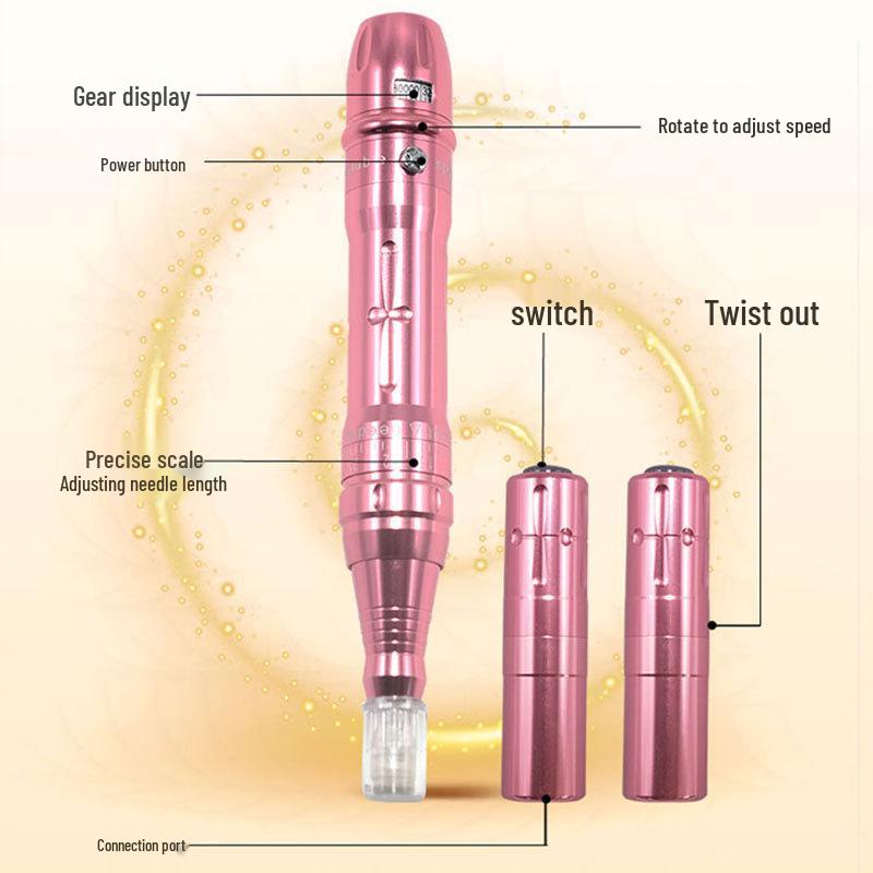 Машинка для татуажа бровей и губ с двумя аккумуляторами - Все-в-одном для татуажа бровей, губ и подводки глаз с эффектом напыления.
