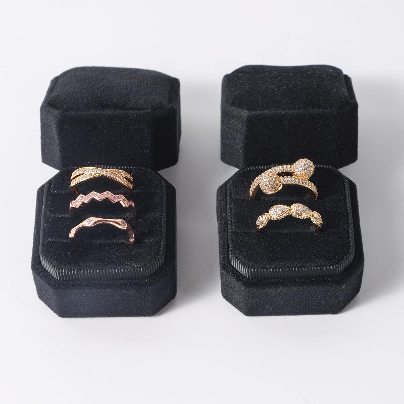 Custom Velvet Octagonal Ring Box for Wedding Anniversary Jewelry