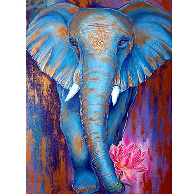 DIY Elephant 5D Diamond Painting Full Round Drill Animal Diamond Embroidery Cross Stitch Mosaic Kits Wall Art Gift Home Decor