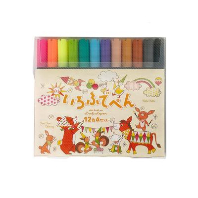 KOKUYO Irofu Depen 12 цветов A Set Water Based Brush Pen KE-AC34-12A
