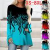XS-8XL Autumn and Winter Clothes Women Casual Long Sleeve Tops Ladies 3D Printed Shirts Loose T-shirts Pullover