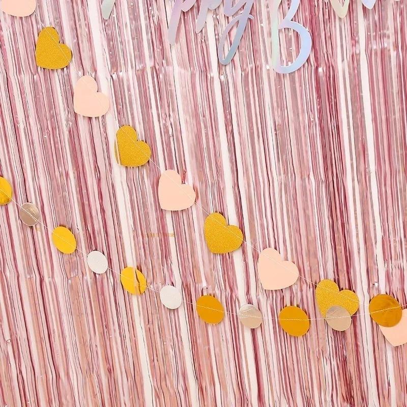 1 пакет 1x2 м матовая золотисто-серебристая металлическая фольга бахрома блестящий занавес дождь декор свадебный декор фон для фотосъемки праздничные атрибуты