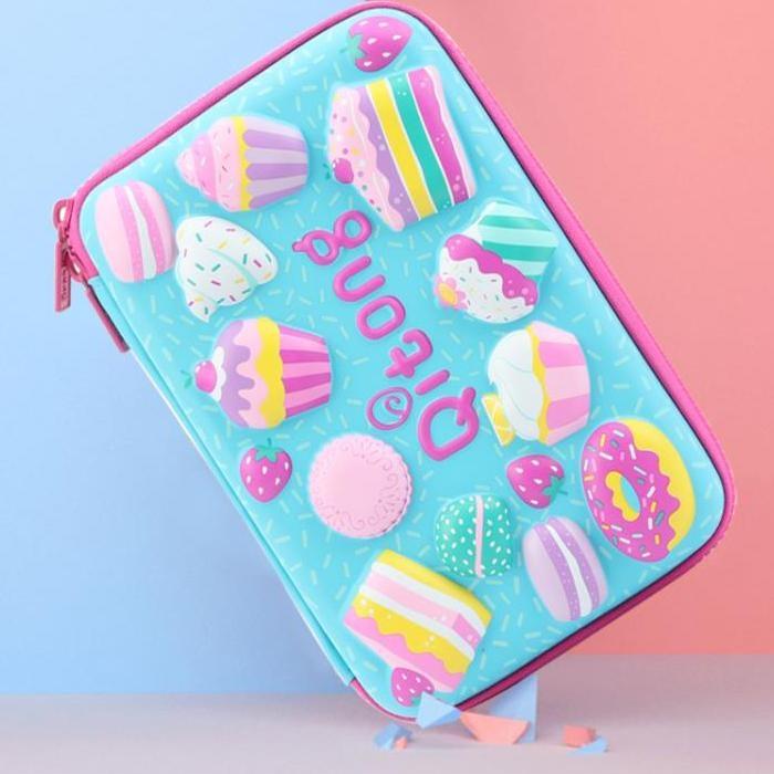 Креативный 3D тиснение большой вместимости квадратный пенал канцелярская коробка высококачественная многофункциональная сумка для хранения канцелярских принадлежностей подарок для детей