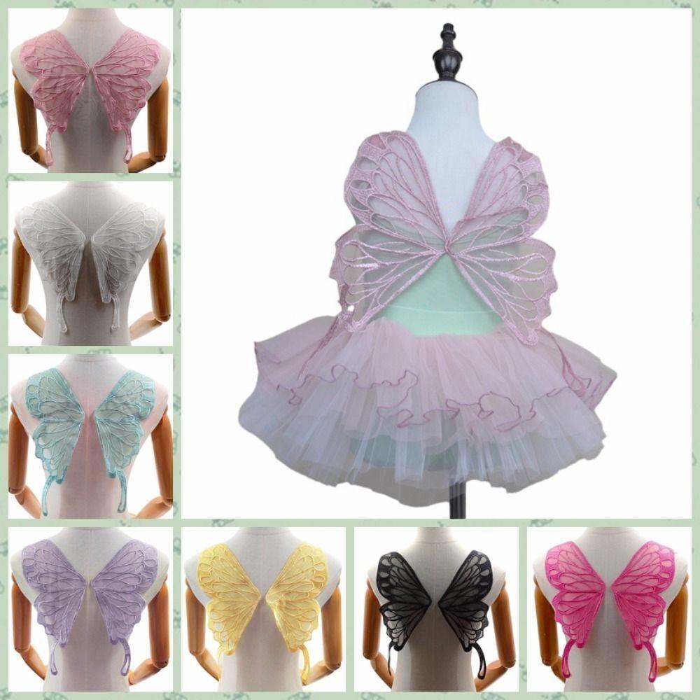 DIY Decorative 3D Wings Patch Mesh Butterfly Embroidered Appliques Organza Butterfly Wings Patch