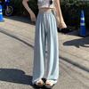 Женские рубчатые брюки с широкими штанинами, эластичные на кулиске, с высокой талией, палаццо