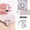 Adorable Cartoon Metal Brooch Pink Bunny And Mouse Design Stylish Accessory For Everyone