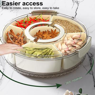 Вращающаяся карусель для закусок, многофункциональная вращающаяся подставка для закусок, набор для вечеринок, пикников, путешествий, пищевая для фруктов