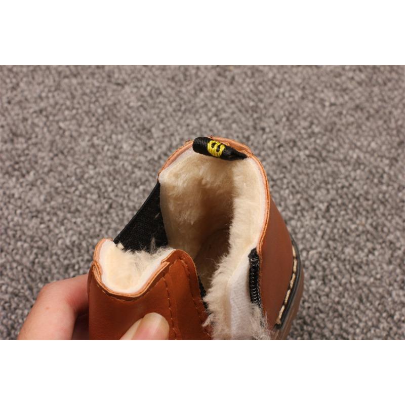 Children's Snow Boots Autumn and Winter New Boys British Style Solid Color Cotton Boots Girls Show Martin Boots