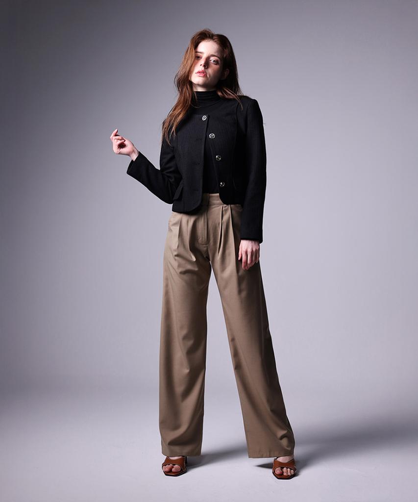 DYUS Pintuck Wide Pants Brown