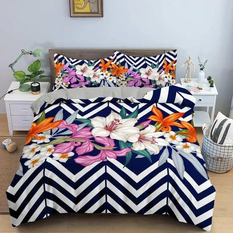 3D дизайн цветы пододеяльники комплекты постельного белья постельные принадлежности одеяла/одеяла наволочки 220x240 размер черный домашний текстиль