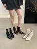 2025 осень и зима новые остроносые простые тонкий каблук высокий каблук тонкие французские женские короткие сапоги тонкие сапоги