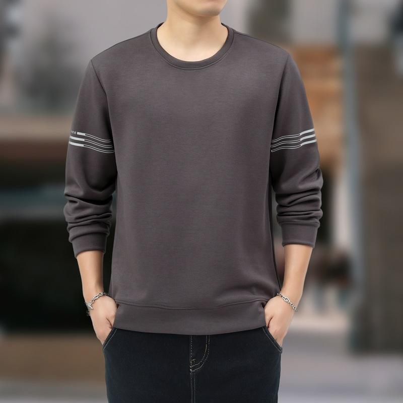 Мужская толстовка с капюшоном больших размеров, хлопковая футболка с длинными рукавами, майка с круглым вырезом, повседневный топ