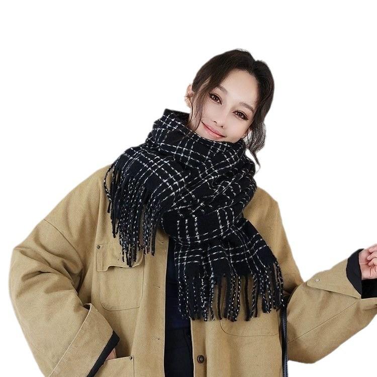 New Scarf for Women In Winter Warm and Versatile Couples and Students Simple Korean Style High Grade Imitation Cashmere Scarf